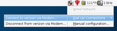 Network Manager Verizon EVDO Connection